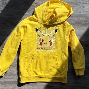 Old Navy Yellow Stretch Hoodie with Pokémon.